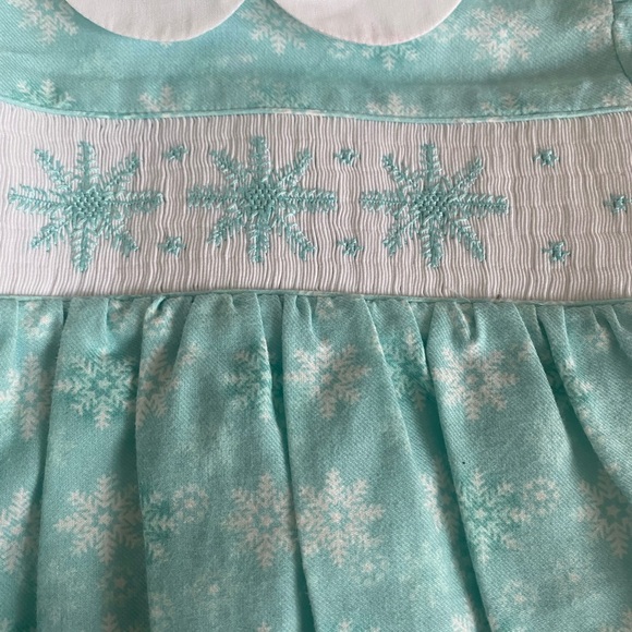 Vintage Silly Goose Girls Smocked blue romper size 6 months - Picture 2 of 7